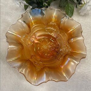 Dugan carnival glass candy dish